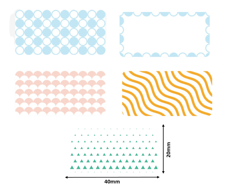 B21/B3S Themed - Multi Colour Patterns 50x30mm (230 labels)