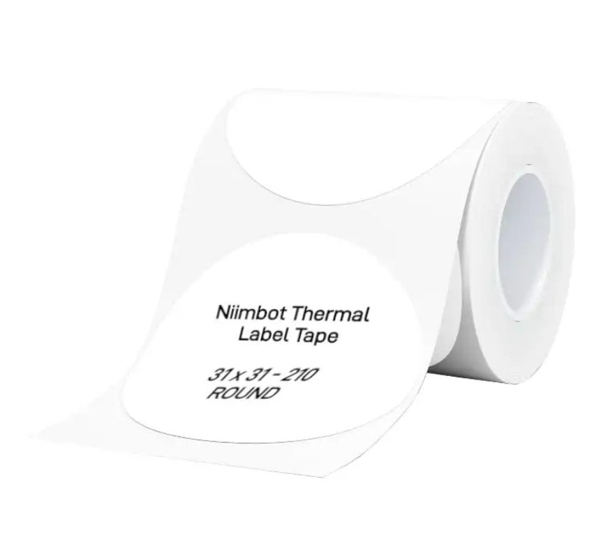 NIIMBOT B1/B21/B3S Thermal Label 31x31mm - 210 Labels Per Roll - White Round